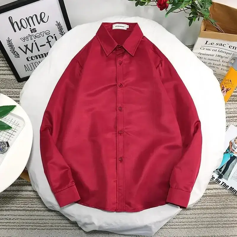 Men's Red Button-Down Shirt for Weddings & Office - Image 41