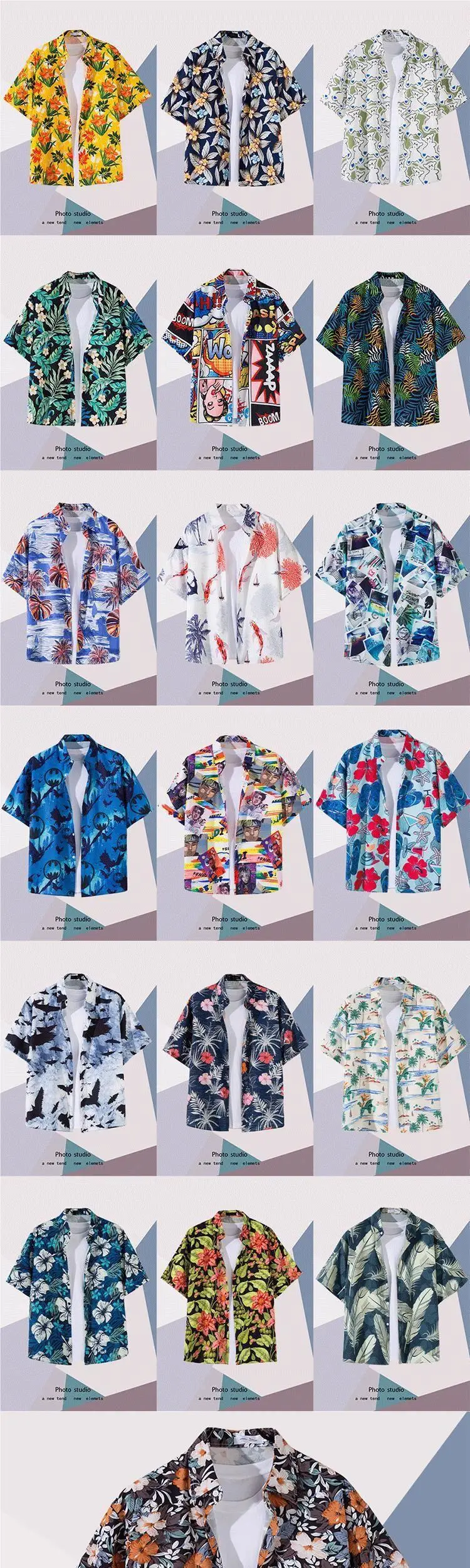 Summer Floral Print Thin Shirt for Men Women — feature 1