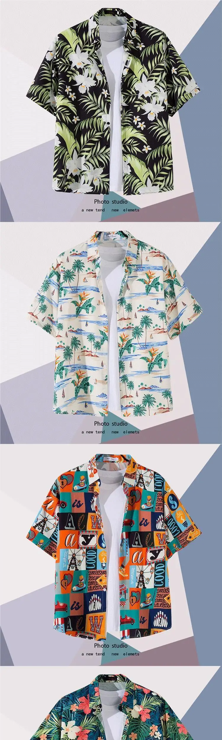 Summer Floral Print Thin Shirt for Men Women — feature 3