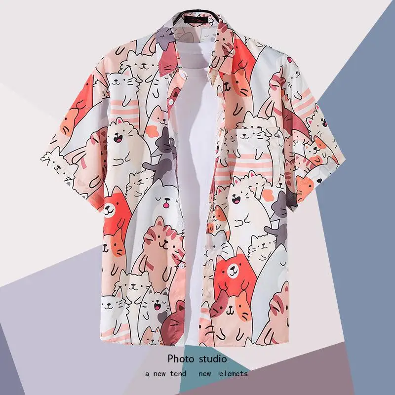 Summer Floral Print Thin Shirt for Men Women - Image 17