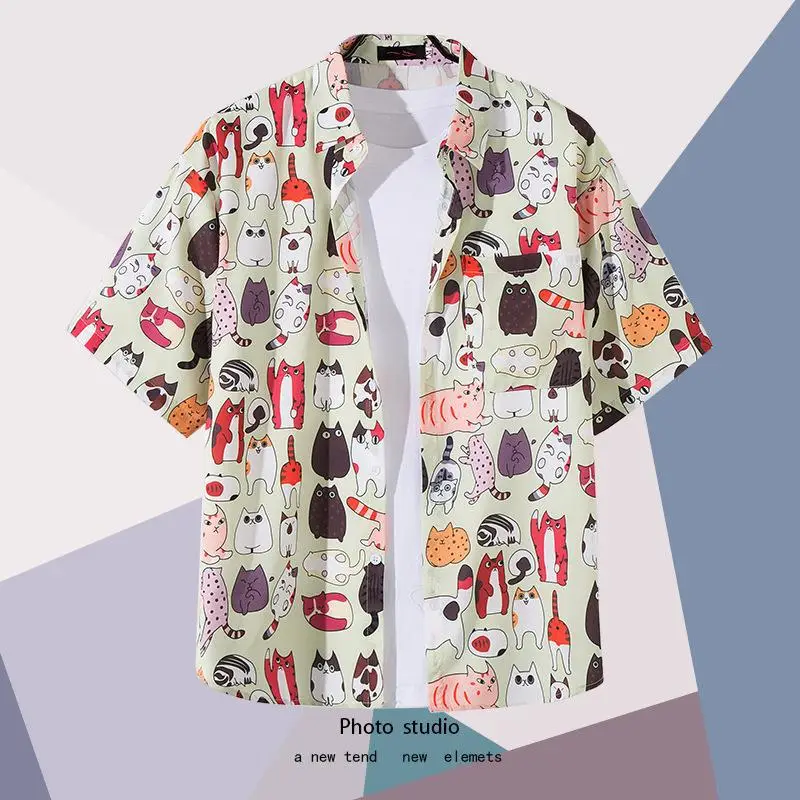 Summer Floral Print Thin Shirt for Men Women - Image 18