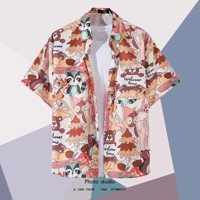Summer Floral Print Thin Shirt for Men Women - Image 19