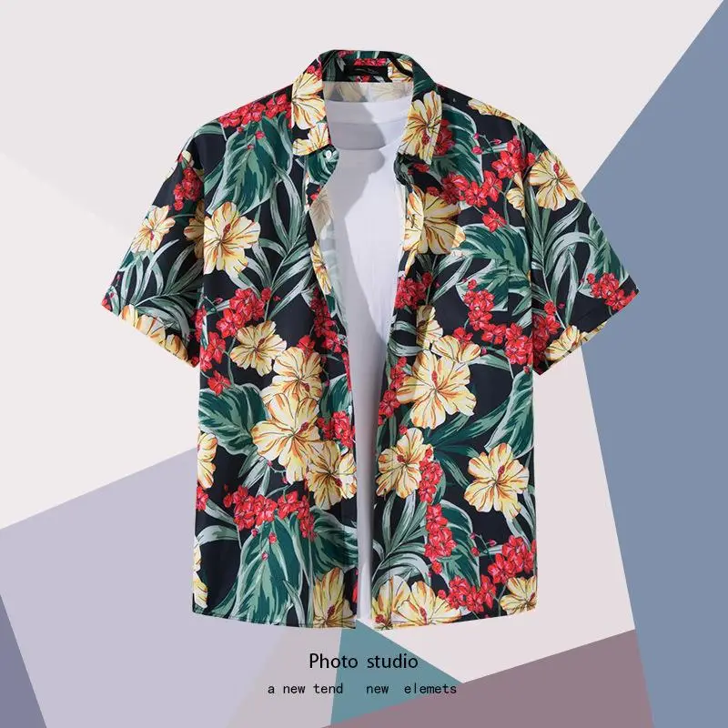 Summer Floral Print Thin Shirt for Men Women - Image 2