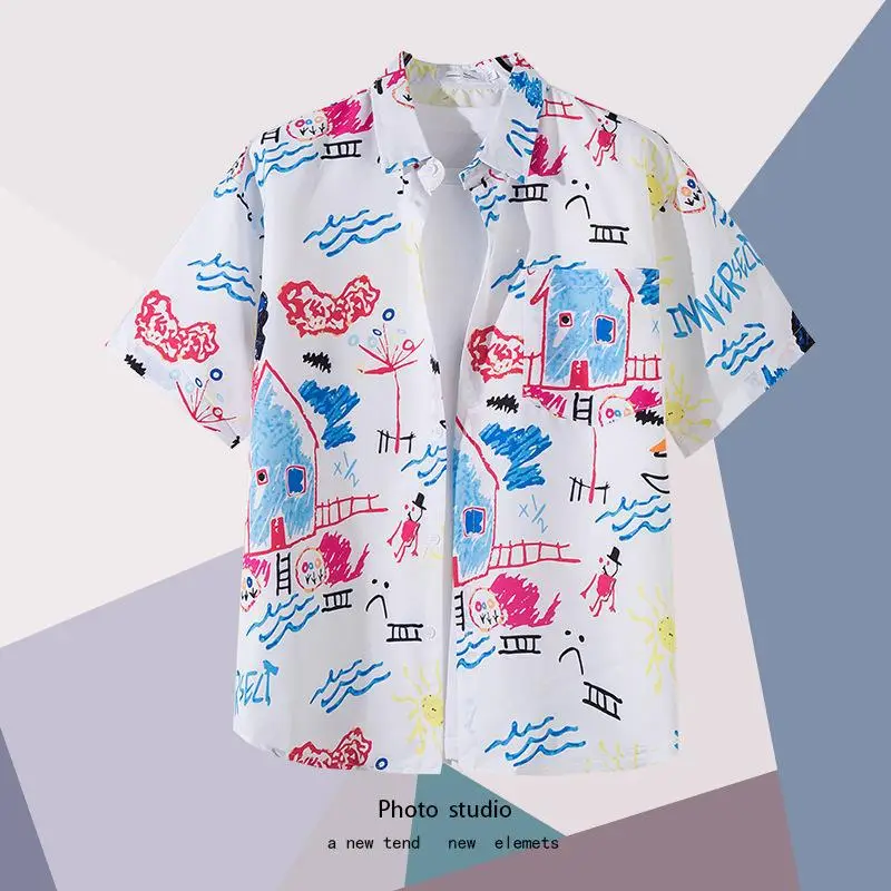Summer Floral Print Thin Shirt for Men Women - Image 7