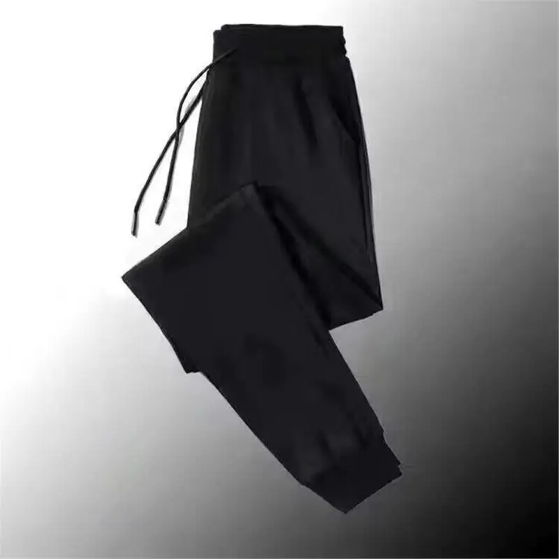 Men's Grey Ice Silk Thin Trousers with Zipper - Image 7
