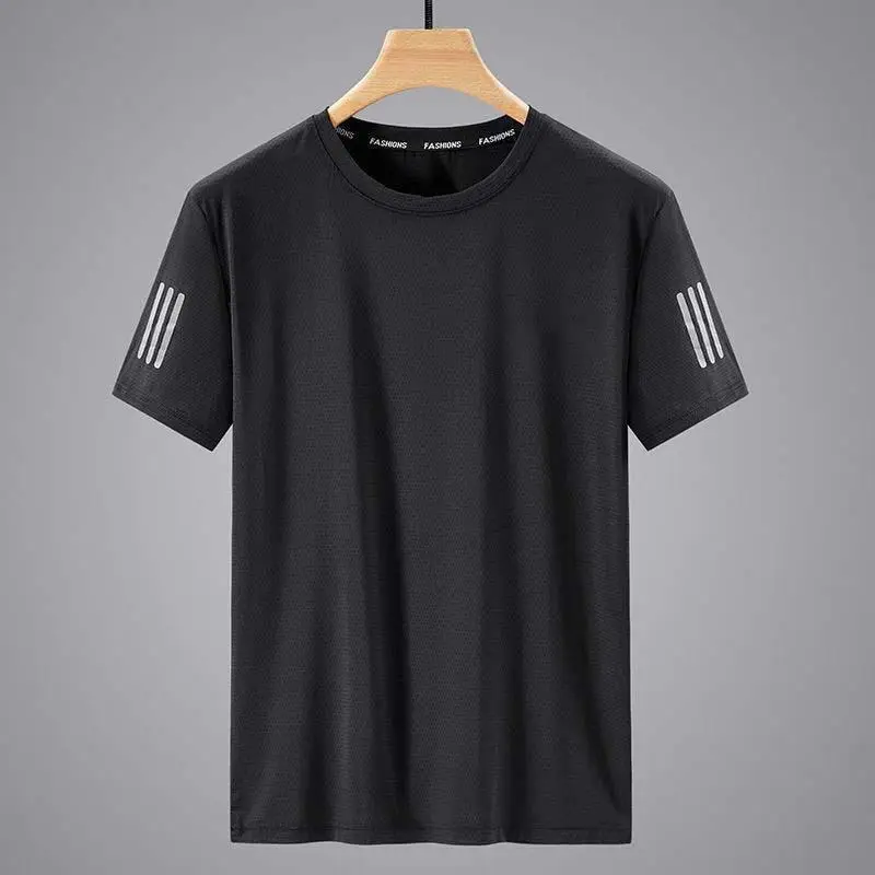 Men's White Short Sleeve T-Shirt Loose Fit Summer - Image 5