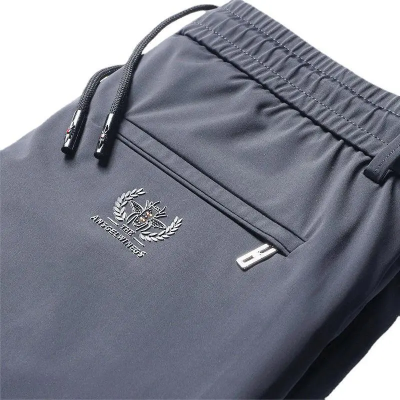 Ice Silk Thin Men's Pants Black High Elastic Waist - Image 8