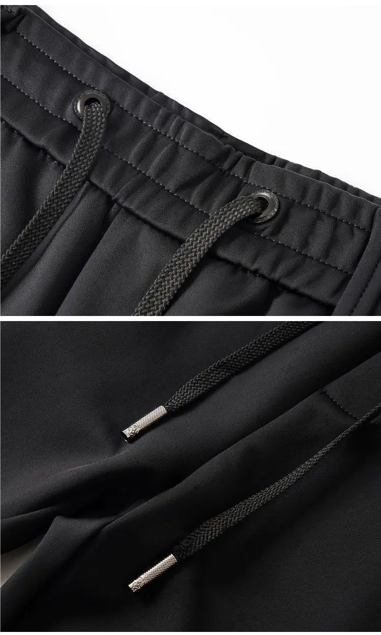 Ice Silk Thin Men's Pants Black High Elastic Waist — feature 4
