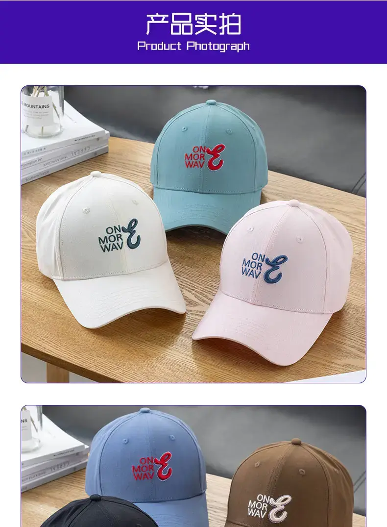 Black Korean Embroidered Baseball Cap for Women Summer Wear — feature 11