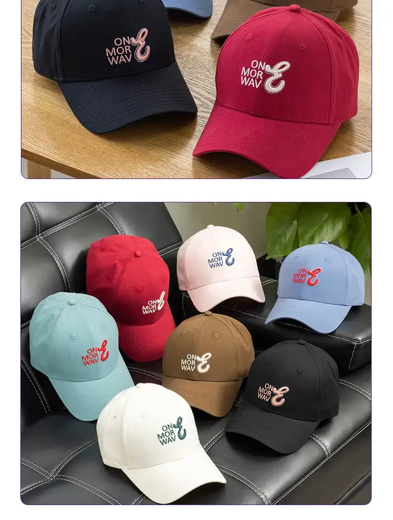 Black Korean Embroidered Baseball Cap for Women Summer Wear — feature 12