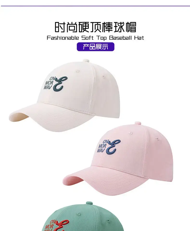 Black Korean Embroidered Baseball Cap for Women Summer Wear — feature 3