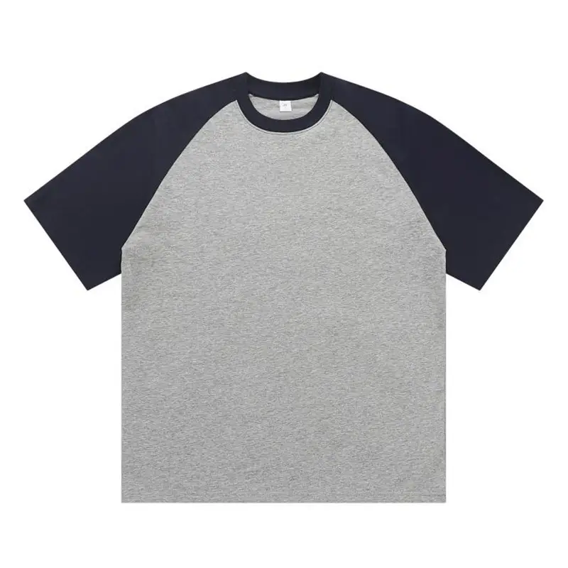 270g Cotton Raglan T-Shirt Cream Maroon Round Neck