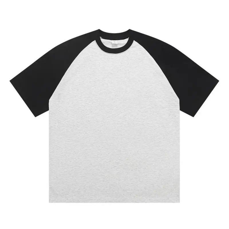 270g Cotton Raglan T-Shirt Cream Maroon Round Neck