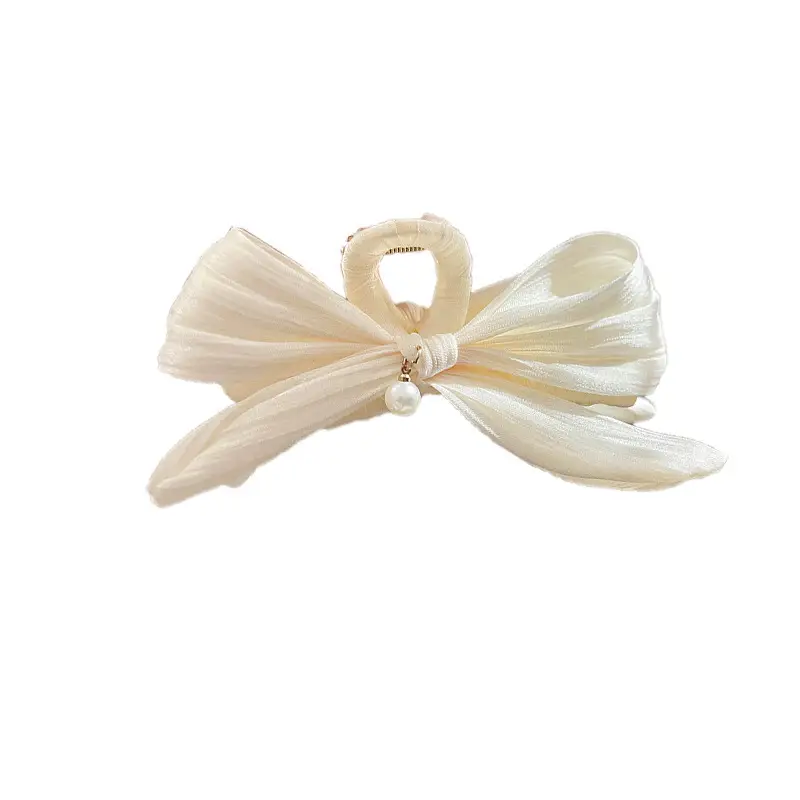 French Beige Pearl Shark Hair Clip for Women - Image 7