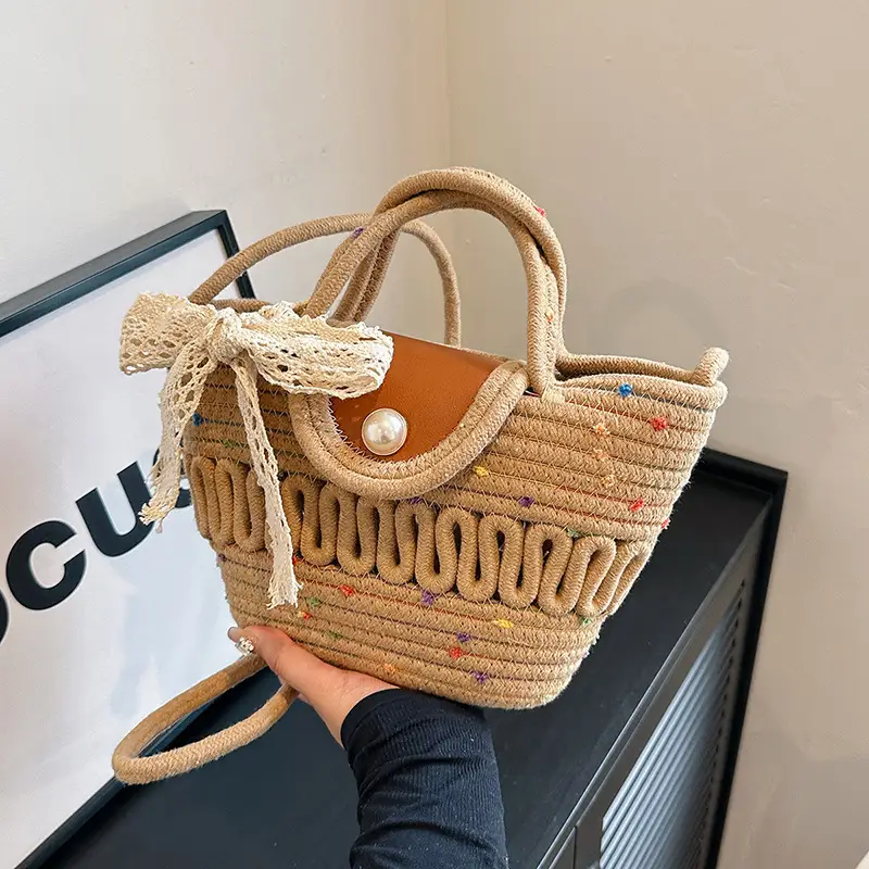 Women's Woven Silk Scarf Handbag 2024 Spring Summer - Image 6
