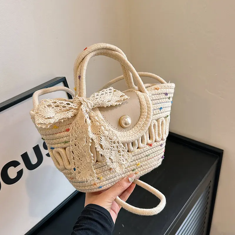Women's Woven Silk Scarf Handbag 2024 Spring Summer - Image 7