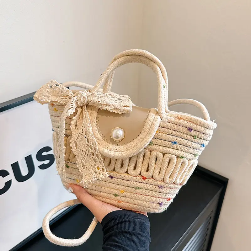 Women's Woven Silk Scarf Handbag 2024 Spring Summer - Image 8