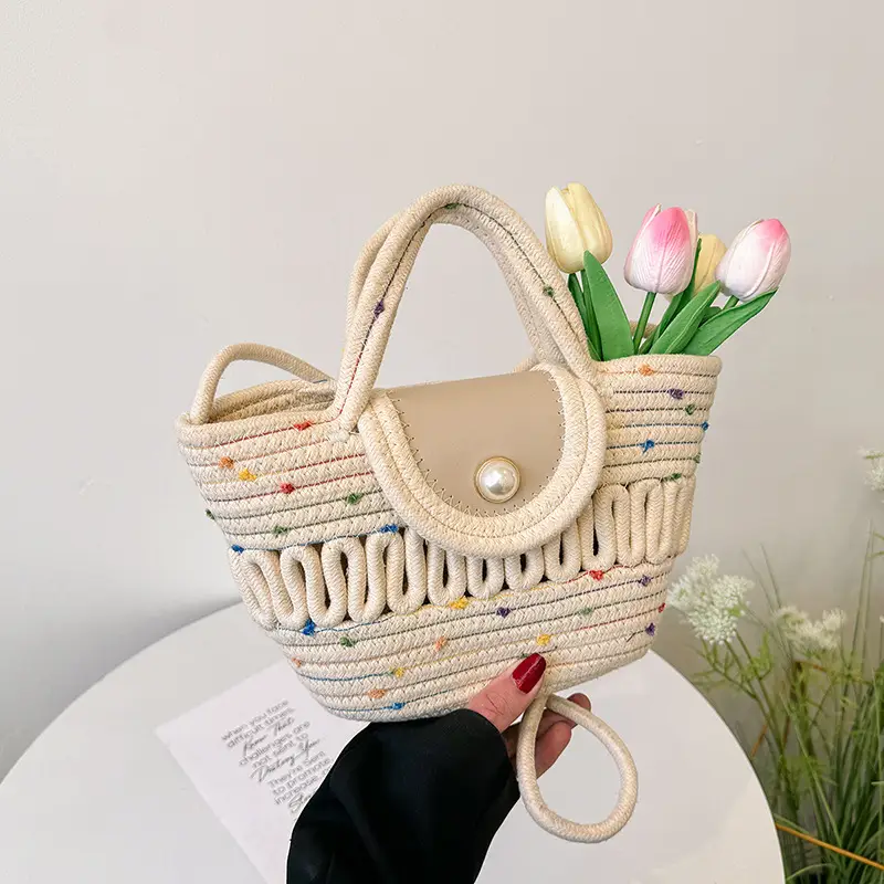 Women's Woven Silk Scarf Handbag 2024 Spring Summer - Image 3
