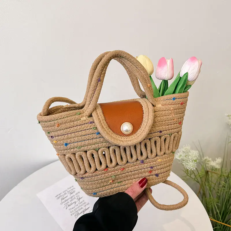 Women's Woven Silk Scarf Handbag 2024 Spring Summer - Image 4