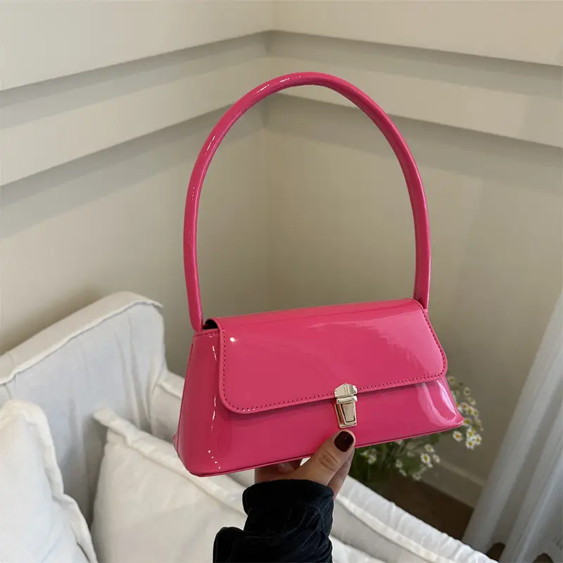 Pink Leather Shoulder Bag for Women 2024 Spring Summer