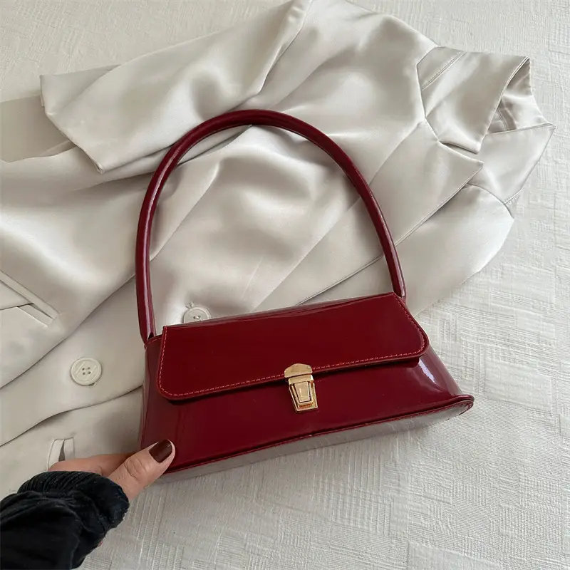 Pink Leather Shoulder Bag for Women 2024 Spring Summer