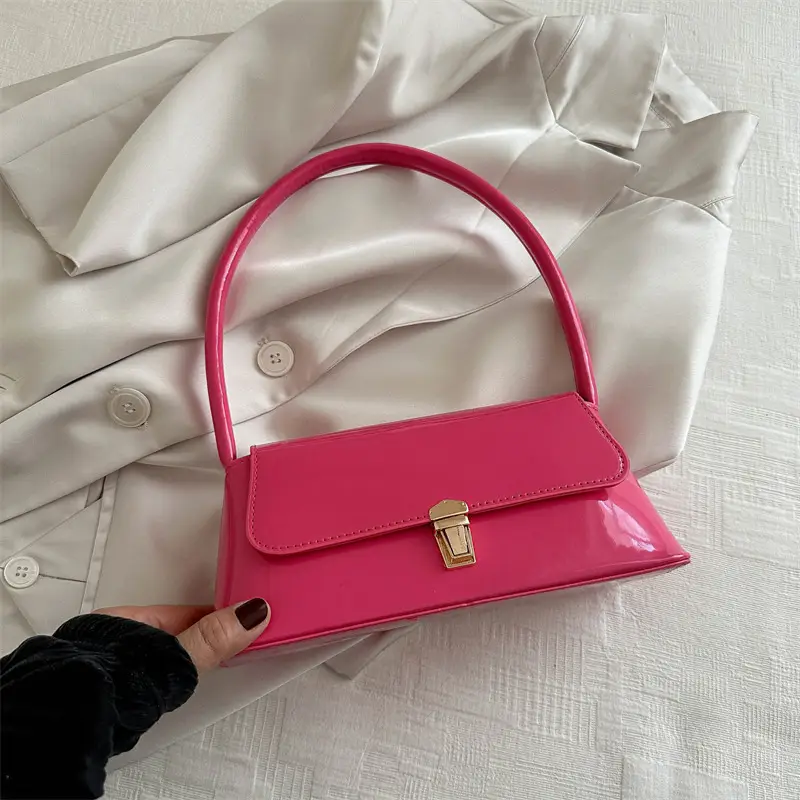 Pink Leather Shoulder Bag for Women 2024 Spring Summer