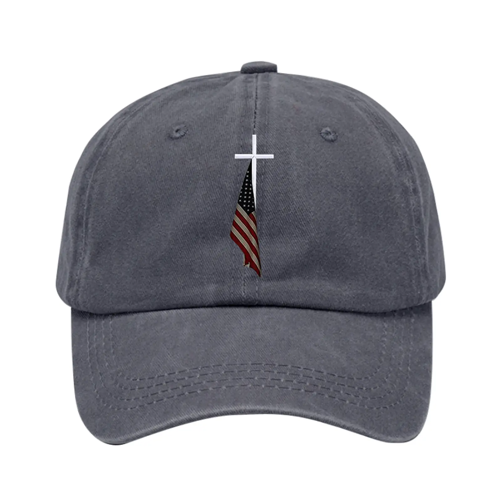 Men Women Blue Cross Denim Cap Autumn Winter - Image 11