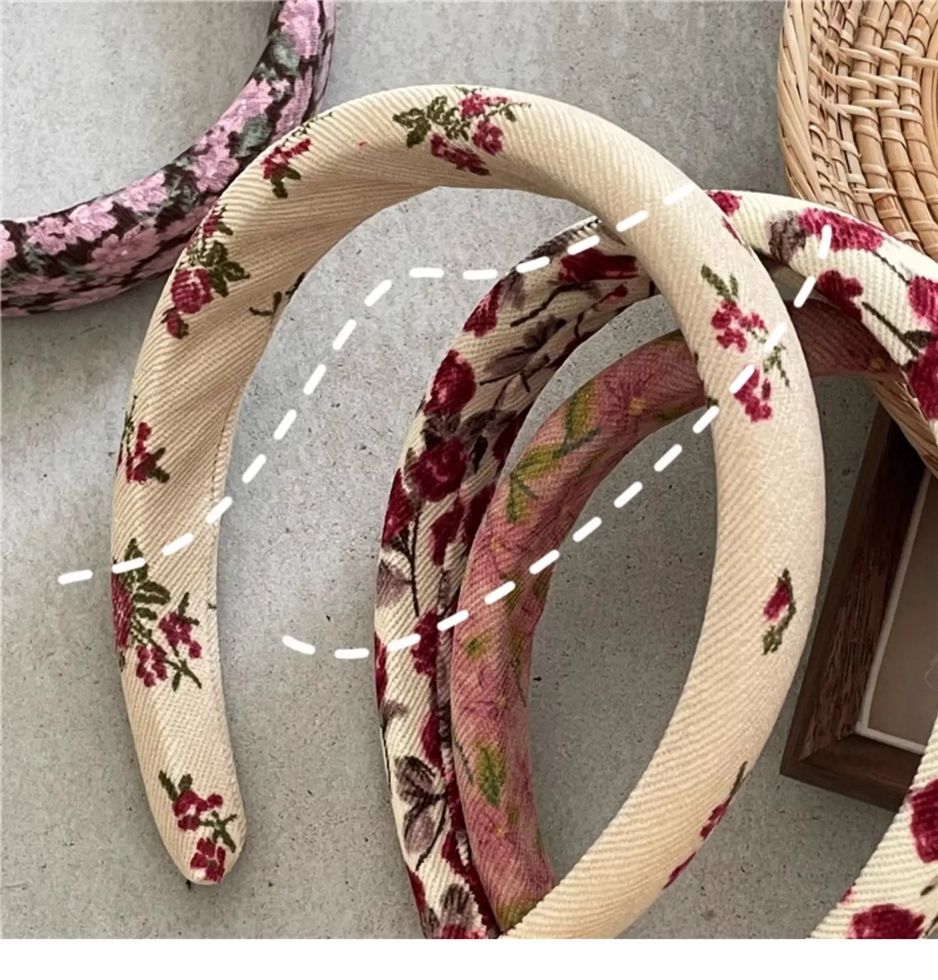 Printed Floral Hair Hoop New Style Street Cute — feature 3