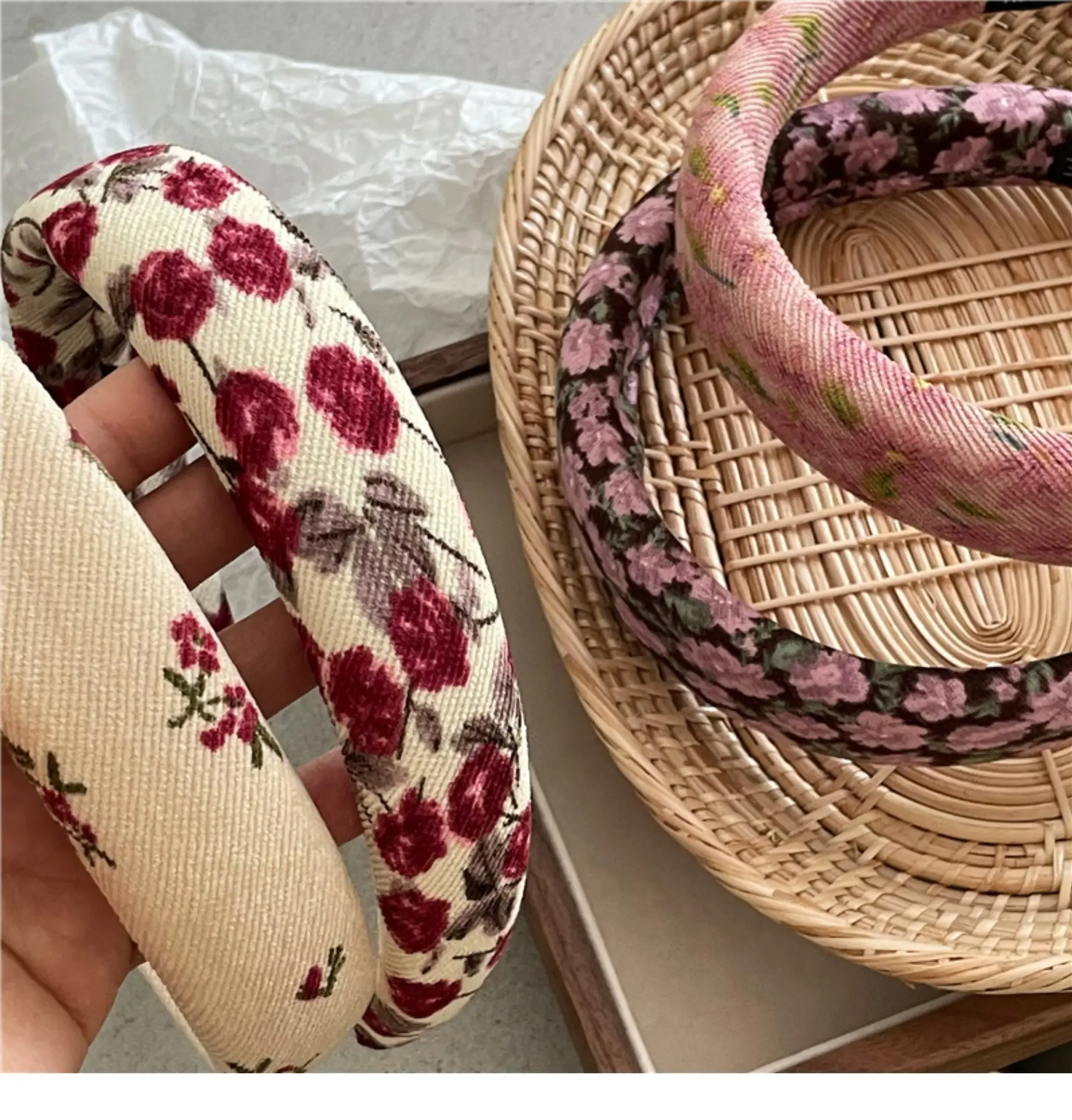 Printed Floral Hair Hoop New Style Street Cute — feature 4