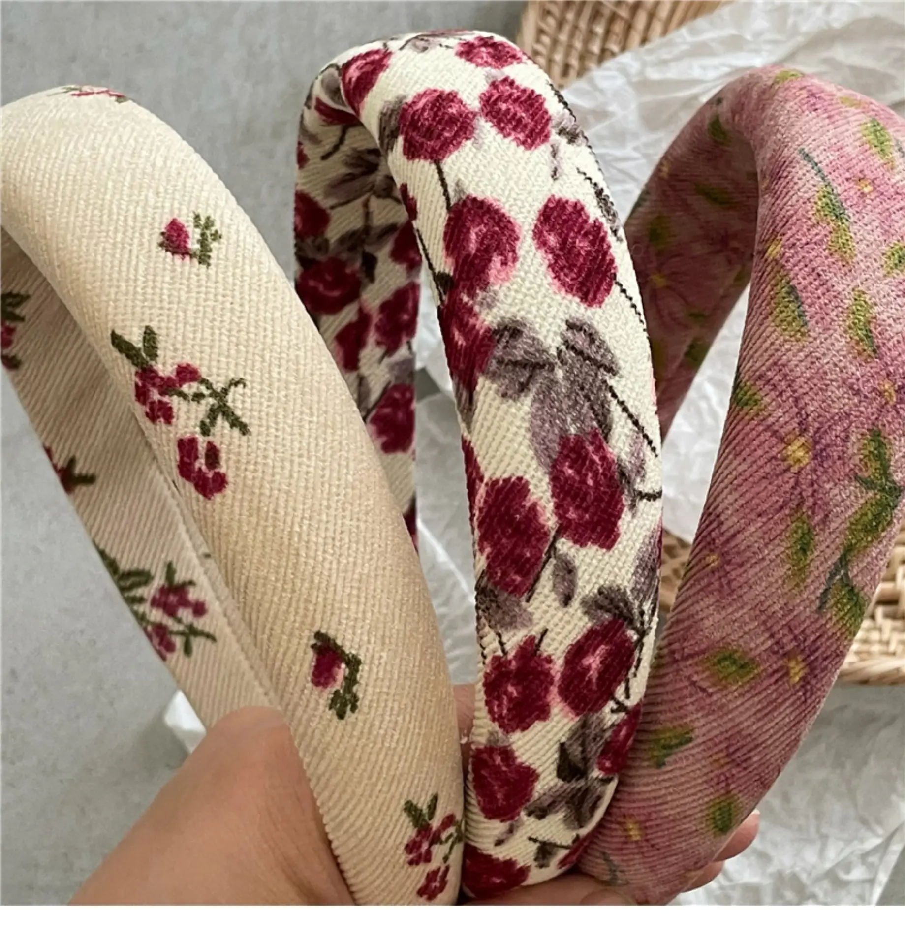 Printed Floral Hair Hoop New Style Street Cute — feature 6