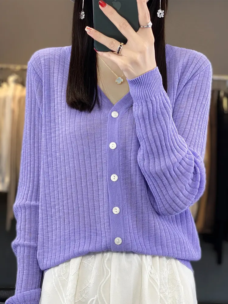 Summer Knitted V-Neck Sunscreen Cardigan - Image 9