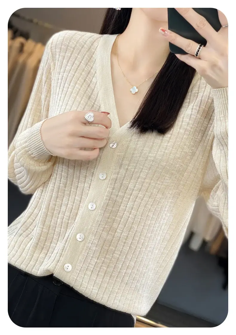 Summer Knitted V-Neck Sunscreen Cardigan — feature 11