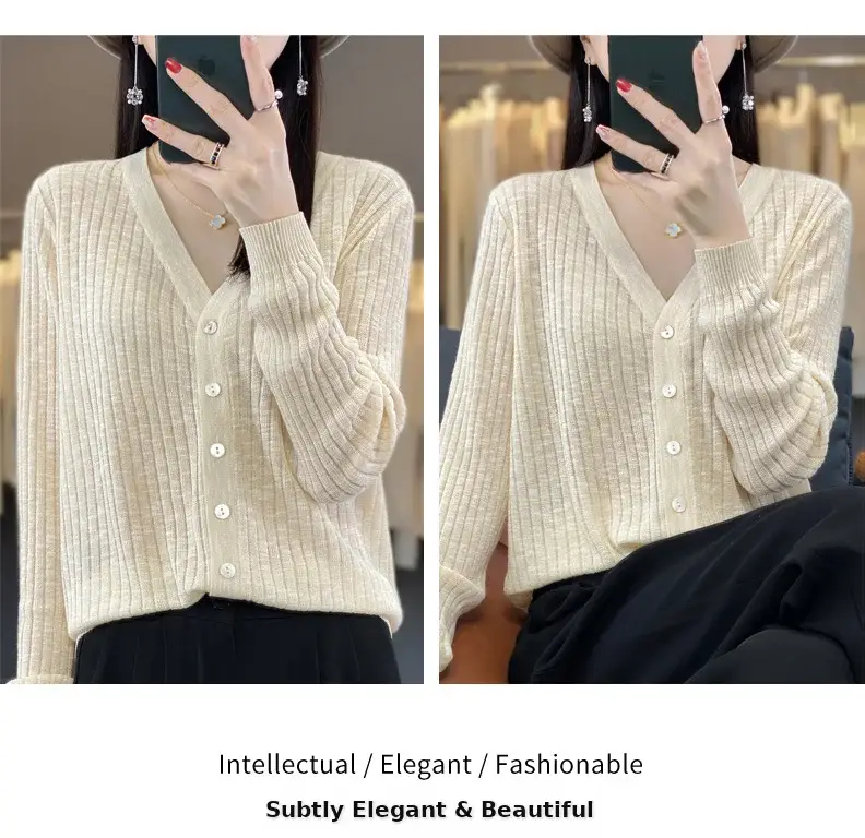 Summer Knitted V-Neck Sunscreen Cardigan — feature 12
