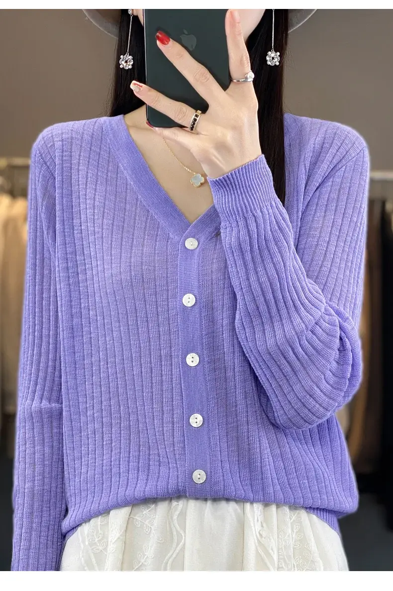 Summer Knitted V-Neck Sunscreen Cardigan — feature 19