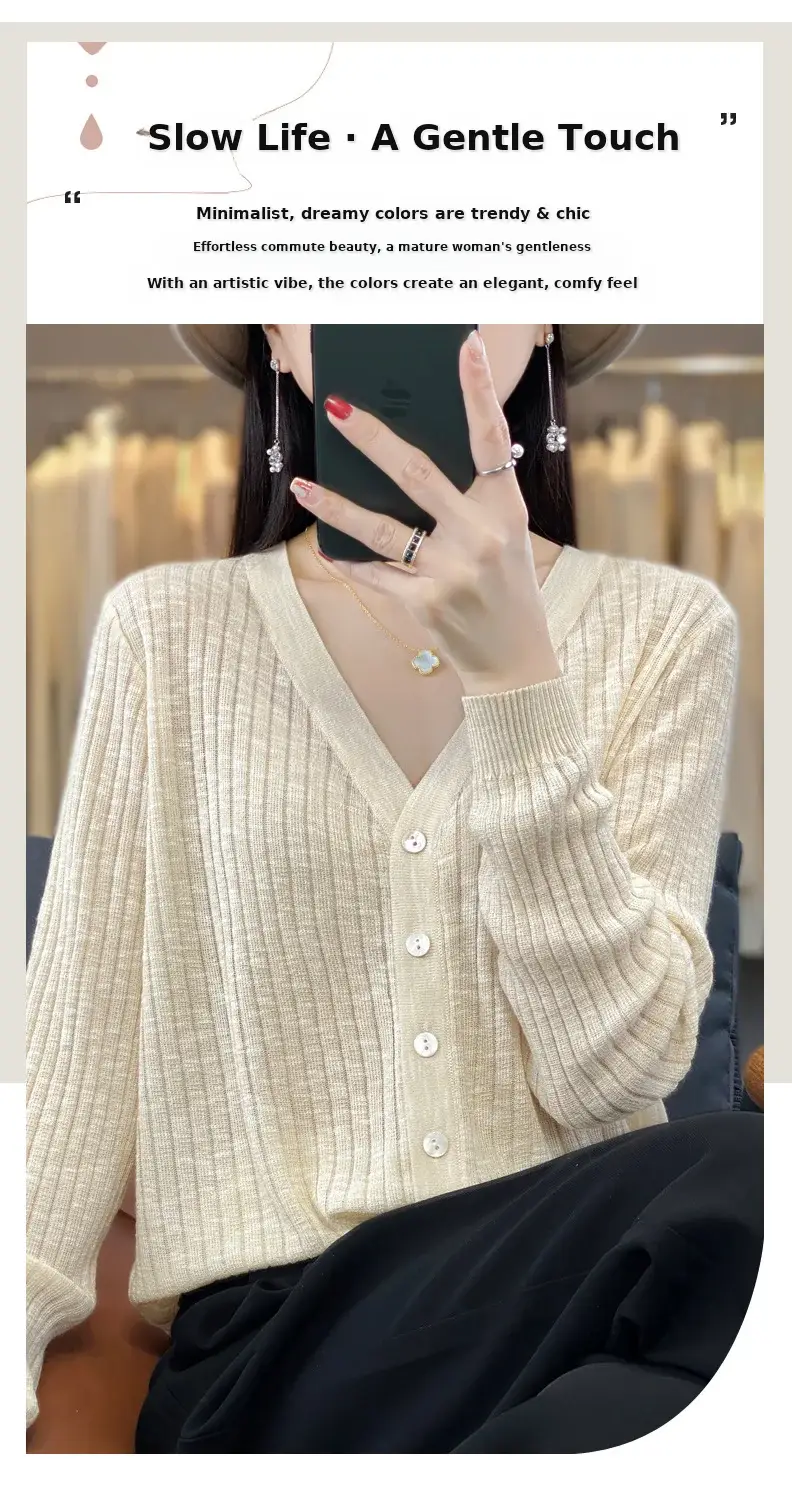 Summer Knitted V-Neck Sunscreen Cardigan — feature 2