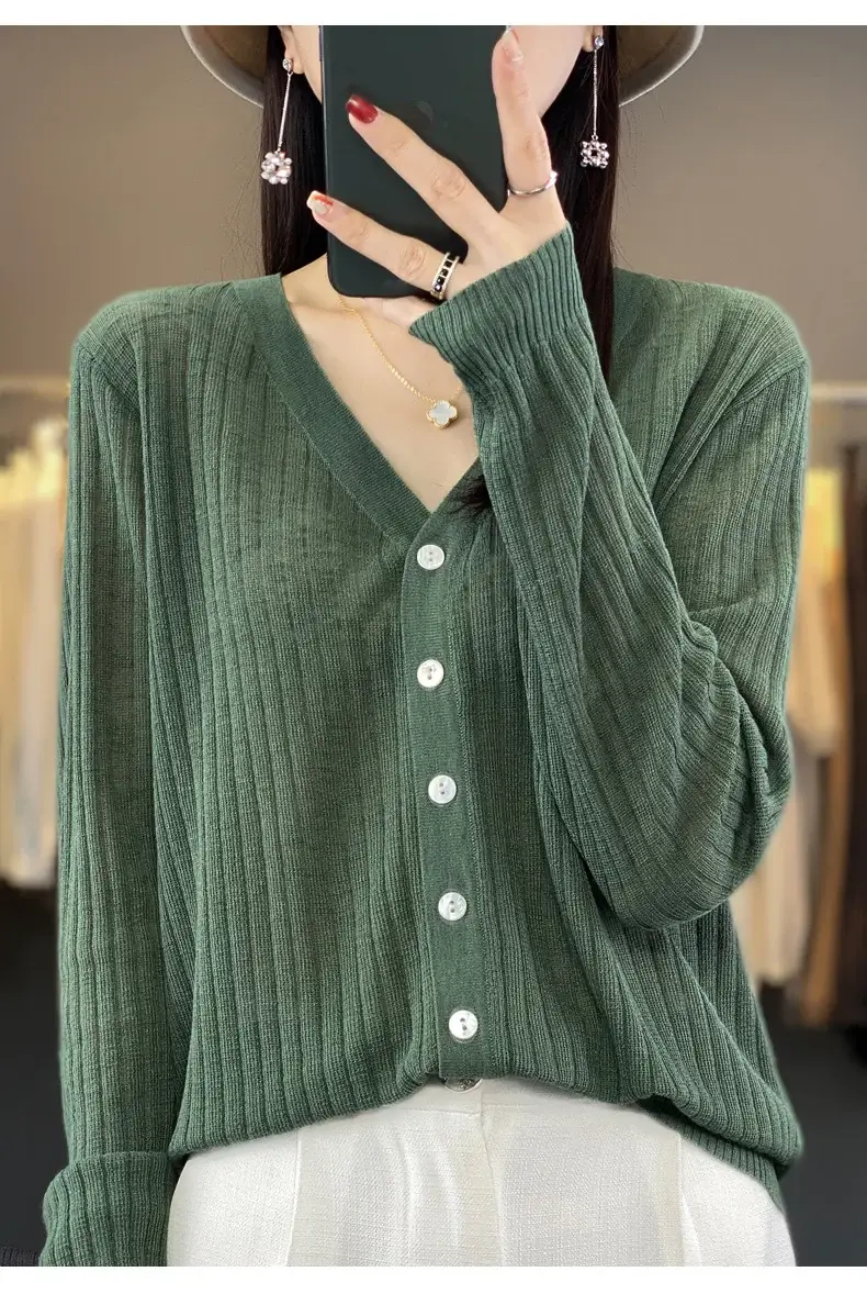 Summer Knitted V-Neck Sunscreen Cardigan — feature 22