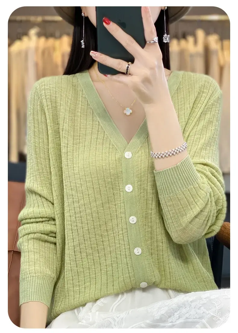 Summer Knitted V-Neck Sunscreen Cardigan — feature 29