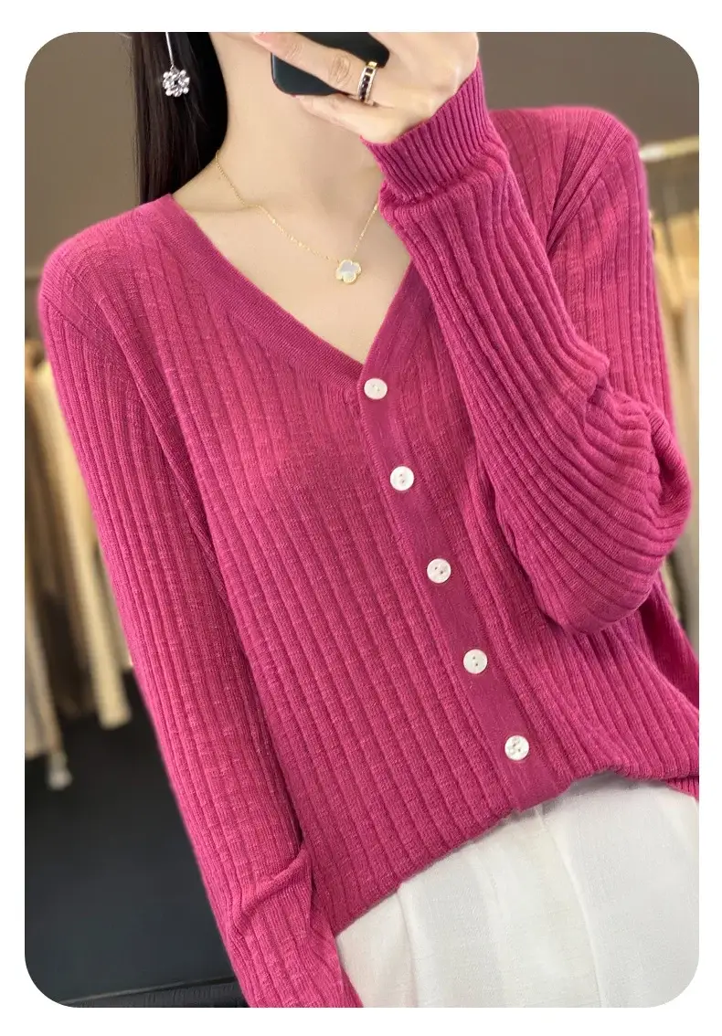 Summer Knitted V-Neck Sunscreen Cardigan — feature 32