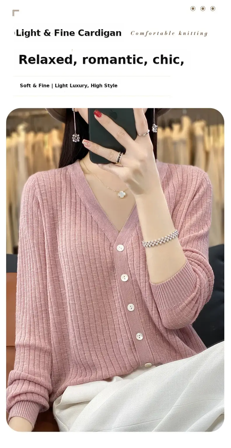 Summer Knitted V-Neck Sunscreen Cardigan — feature 4