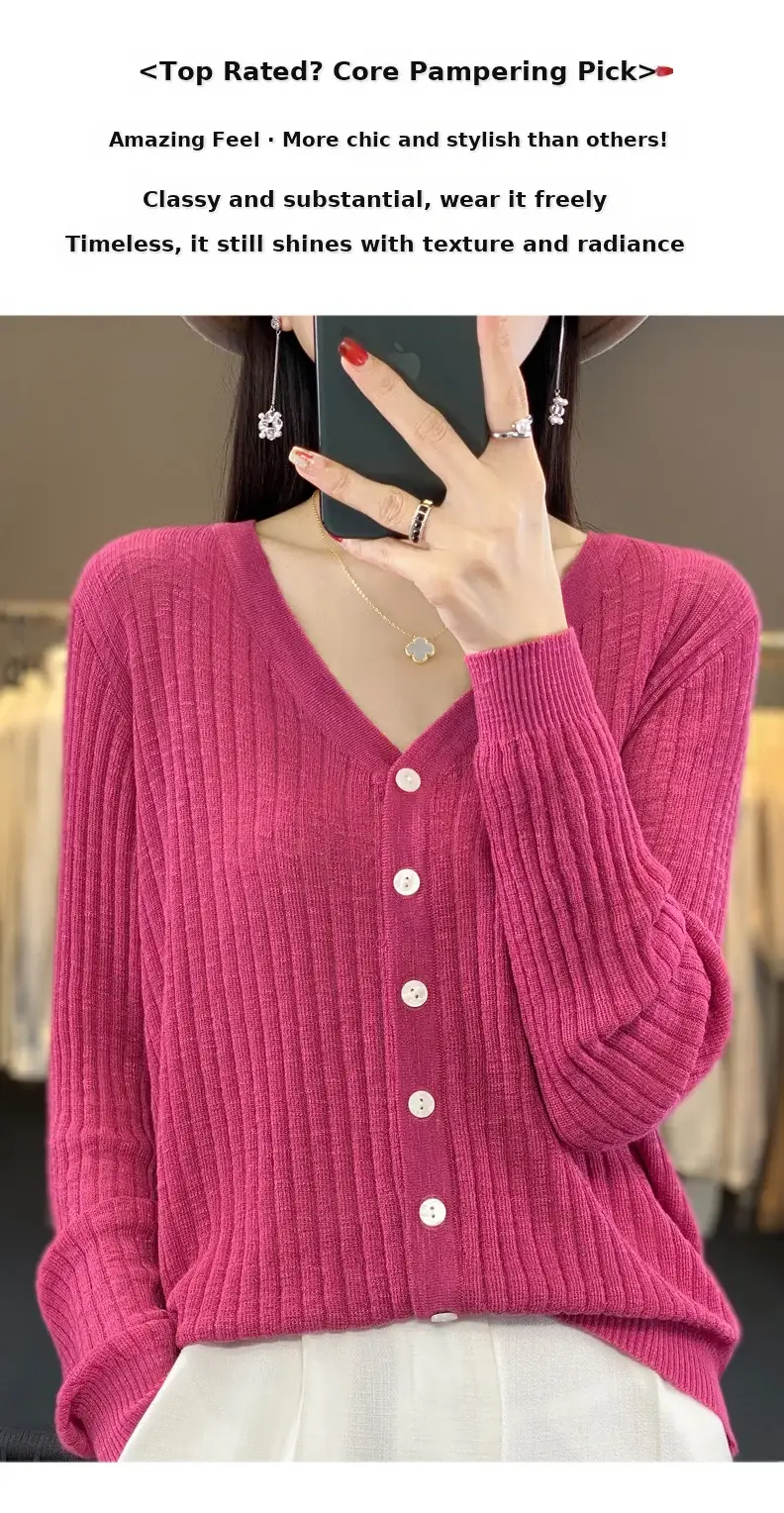 Summer Knitted V-Neck Sunscreen Cardigan — feature 6