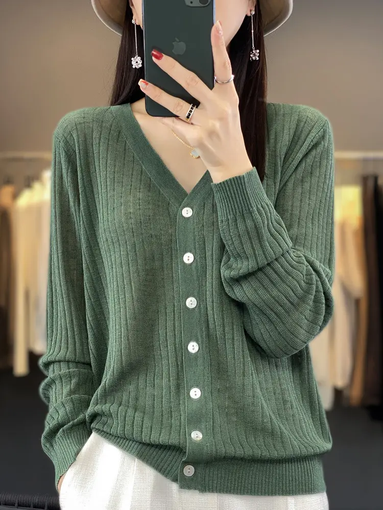 Summer Knitted V-Neck Sunscreen Cardigan - Image 4
