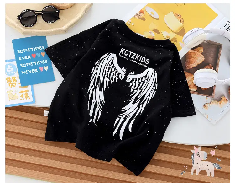 Boys Tie Dye Kids T-Shirt Black Wings 2025 — feature 15