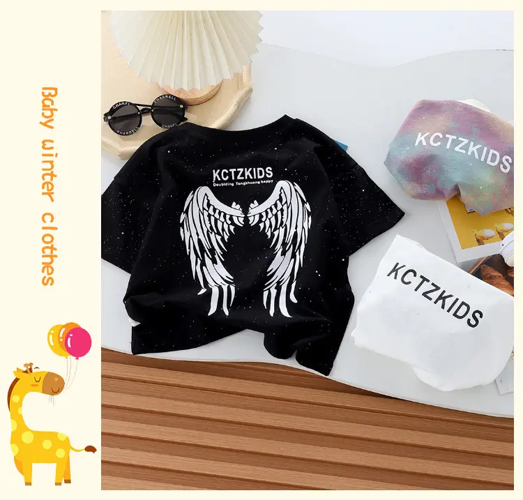 Boys Tie Dye Kids T-Shirt Black Wings 2025 — feature 18