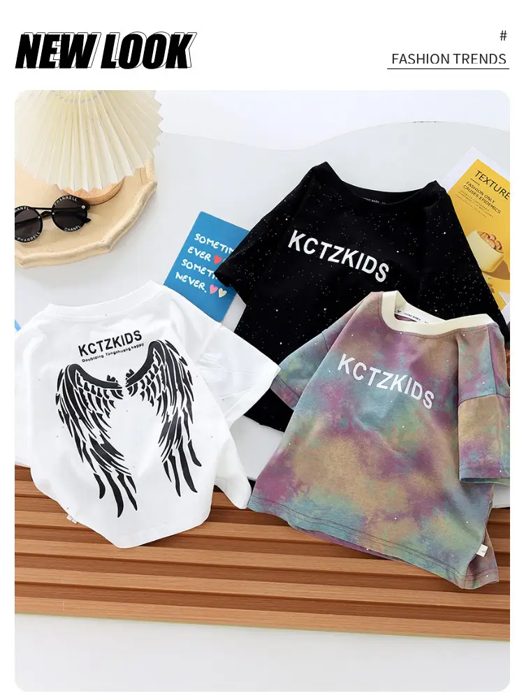 Boys Tie Dye Kids T-Shirt Black Wings 2025 — feature 19