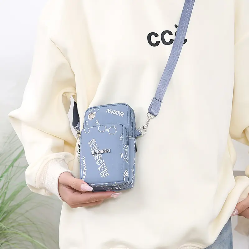 Pink Casual Shoulder Bag with Mobile Pocket - Image 8