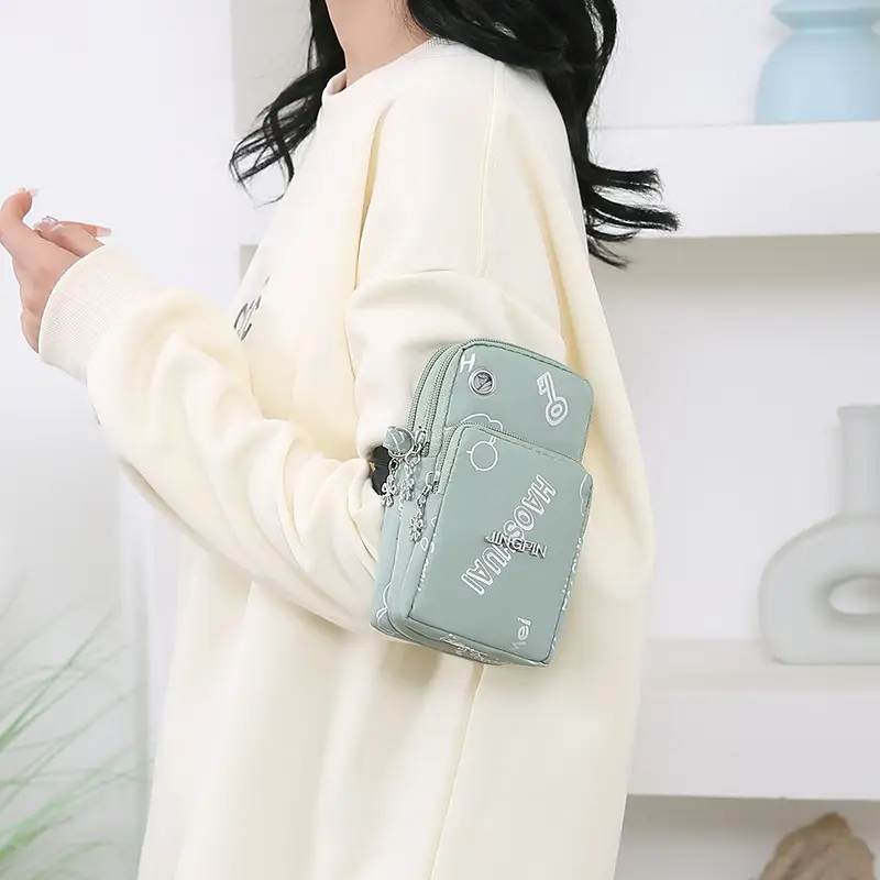 Pink Casual Shoulder Bag with Mobile Pocket - Image 9