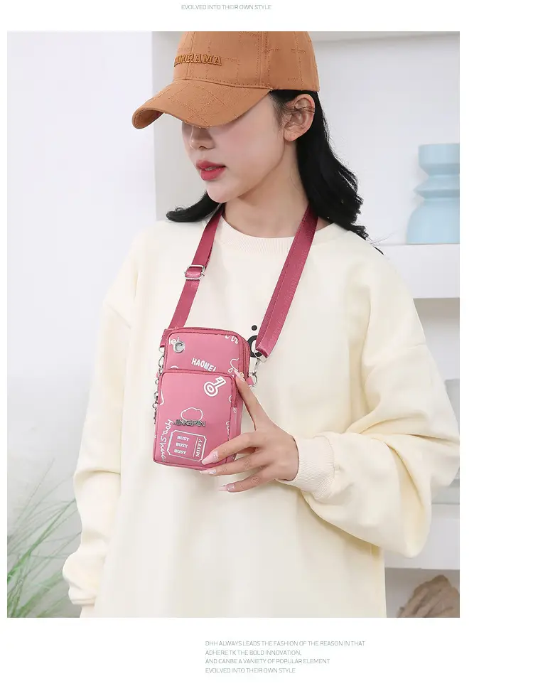 Pink Casual Shoulder Bag with Mobile Pocket — feature 19