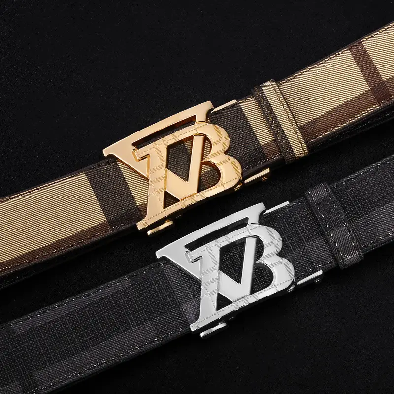 Men's Black Leather Belt with Automatic Buckle - Image 5