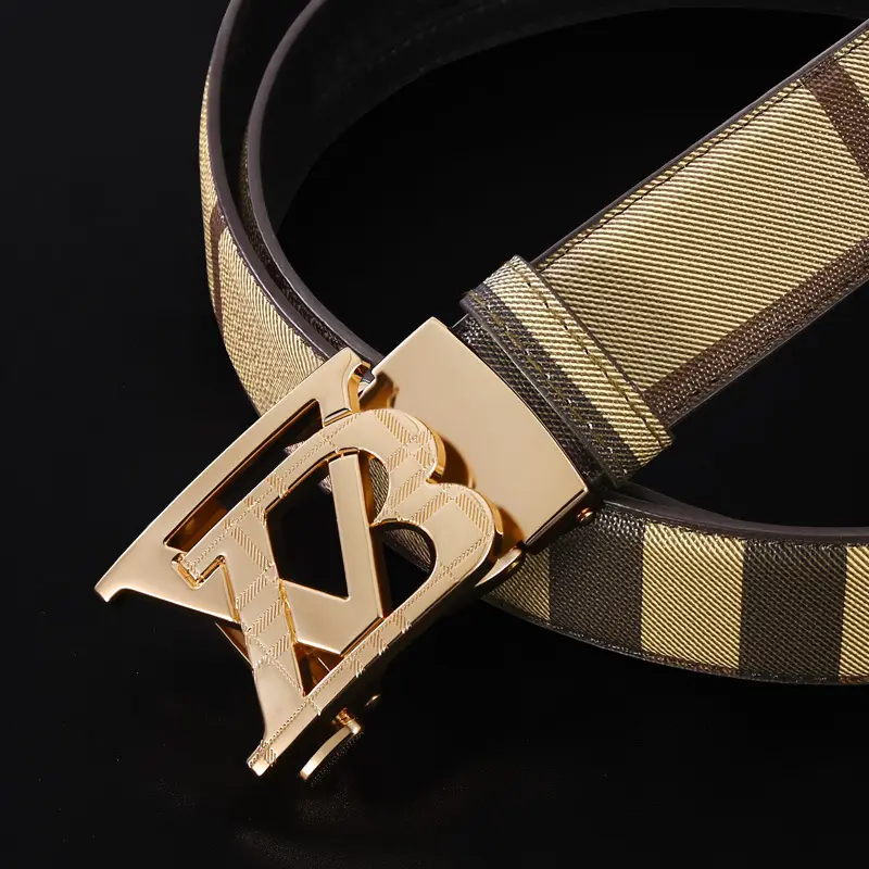 Men's Black Leather Belt with Automatic Buckle - Image 7