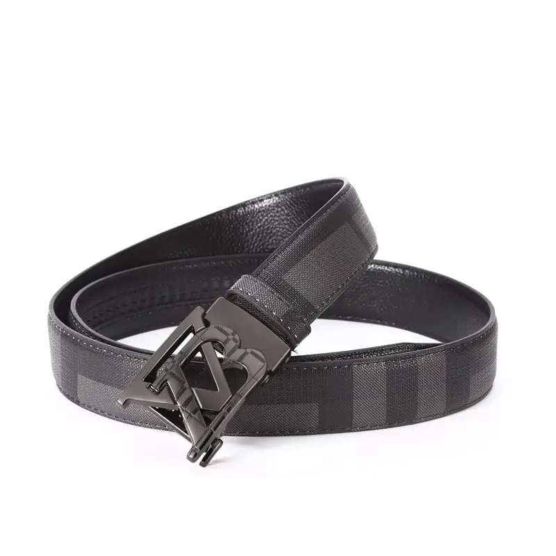 Men's Black Leather Belt with Automatic Buckle - Image 8